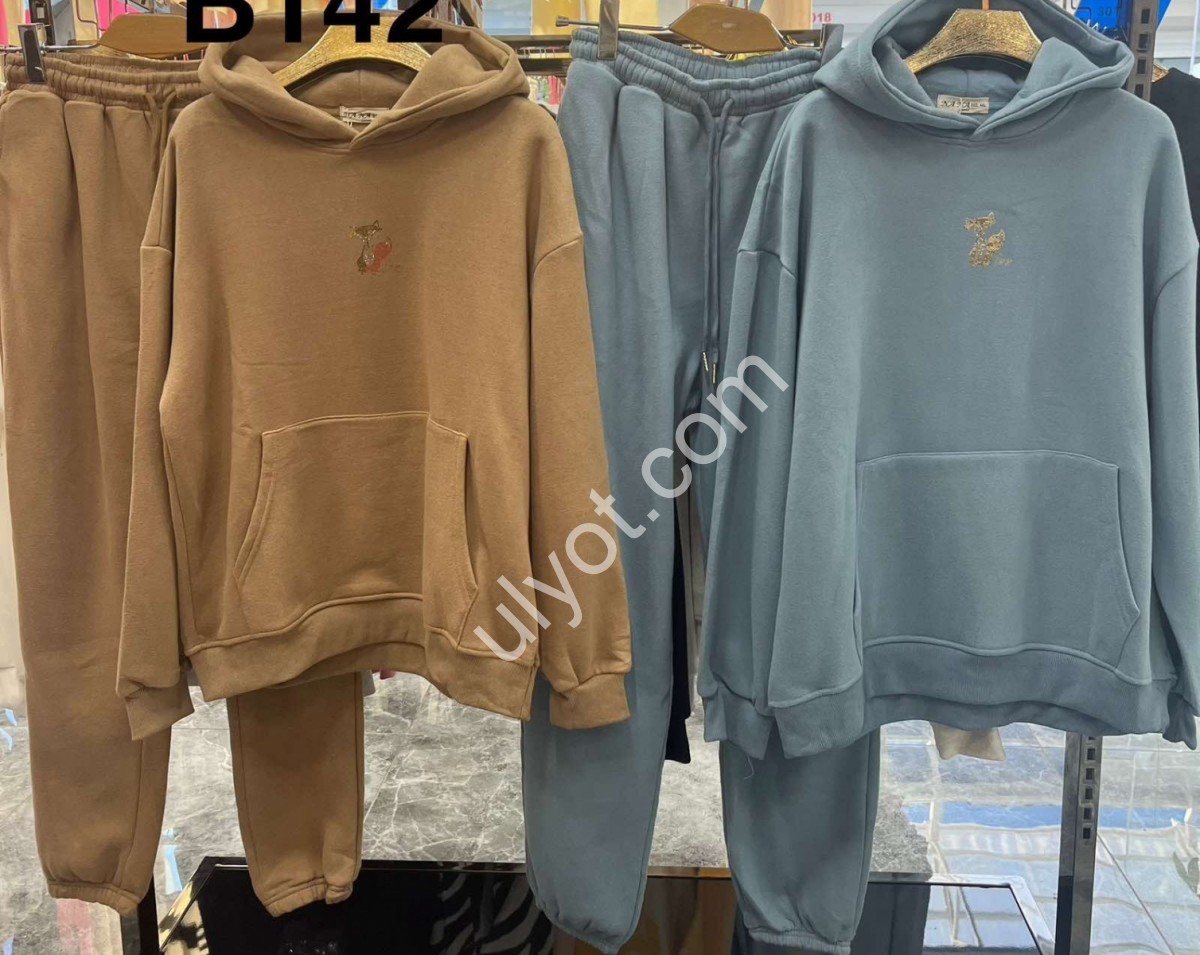 КОСТЮМ (XL-4XL) ФЛИС КОРИЧНЕВЫЙ B142