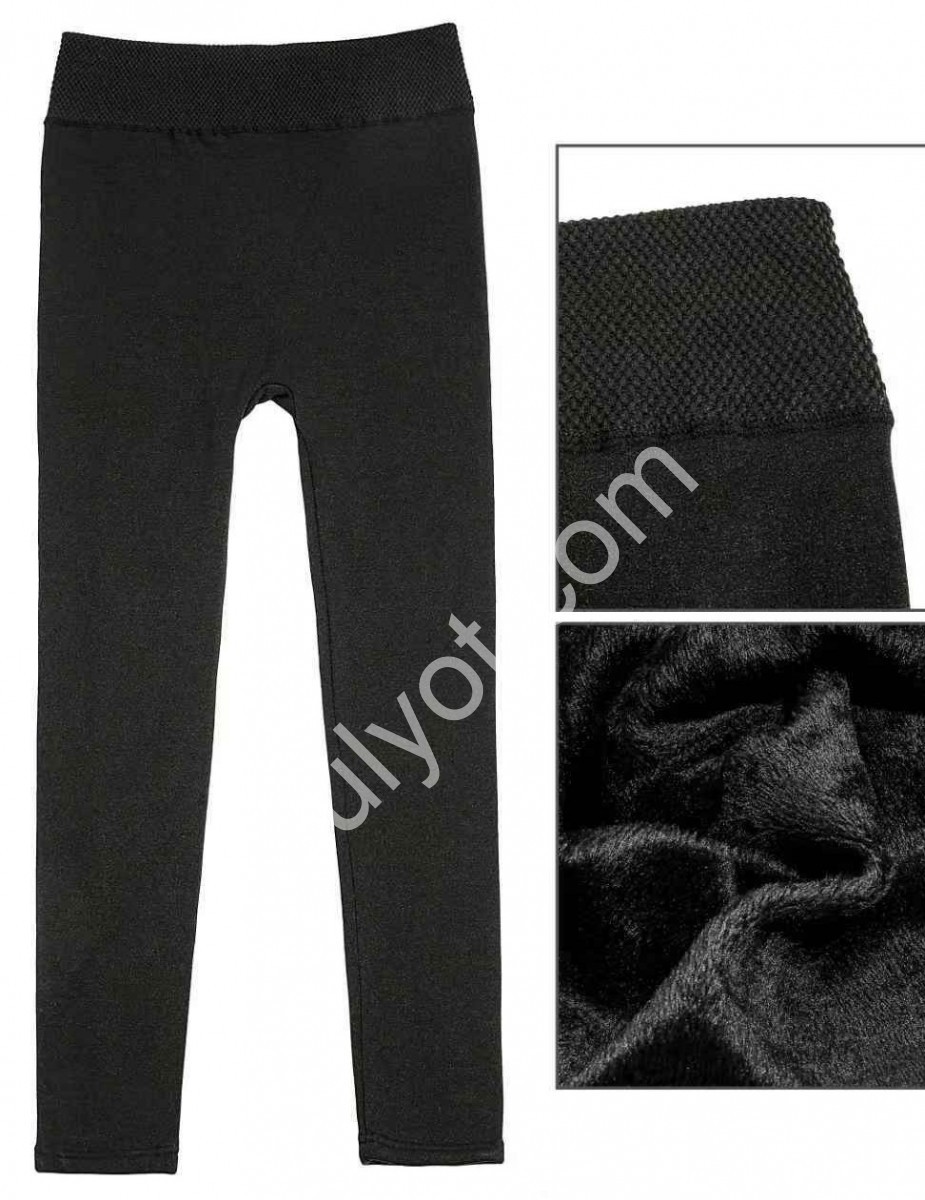 Лосини (ONE SIZE 3XL-8XL) ЧЕРНЕ хутро 701