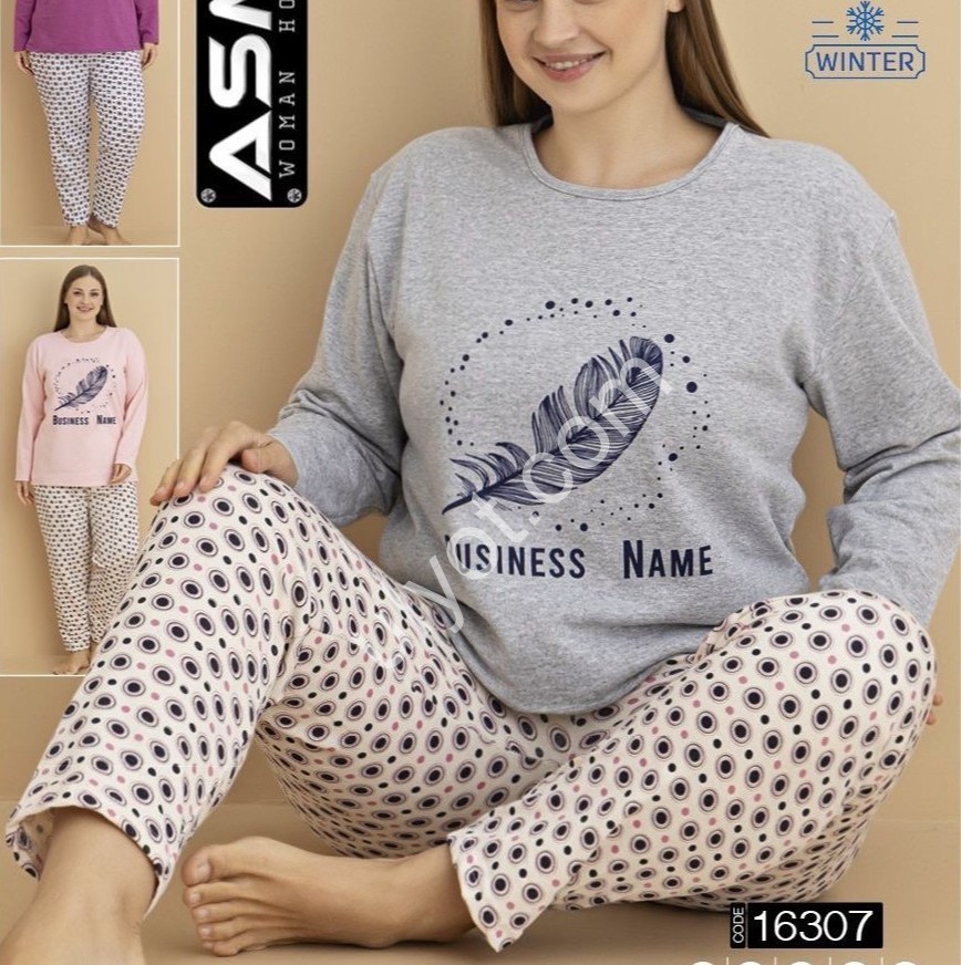 ПІЖАМА (L-4XL) БАЙКА МІКС 16307