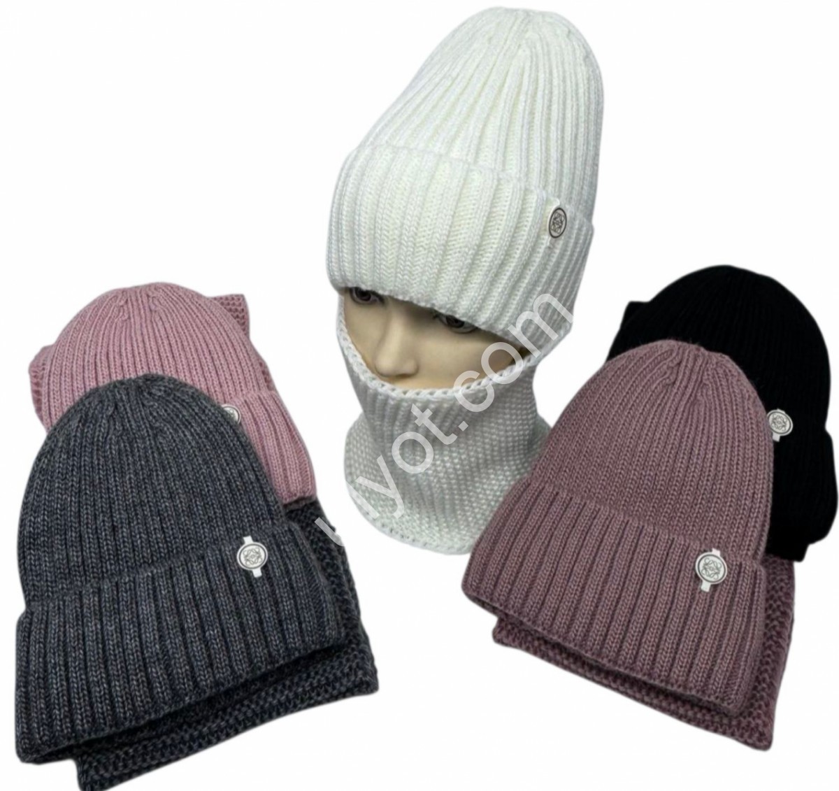 Фото 1 ШАПКА+ХОМУТ (ONE SIZE 54-58) ФЛІС МІКС