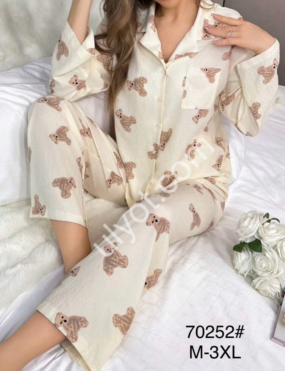 ПІЖАМА ВЕДМЕДИКА (M-3XL) БІЖ 70252