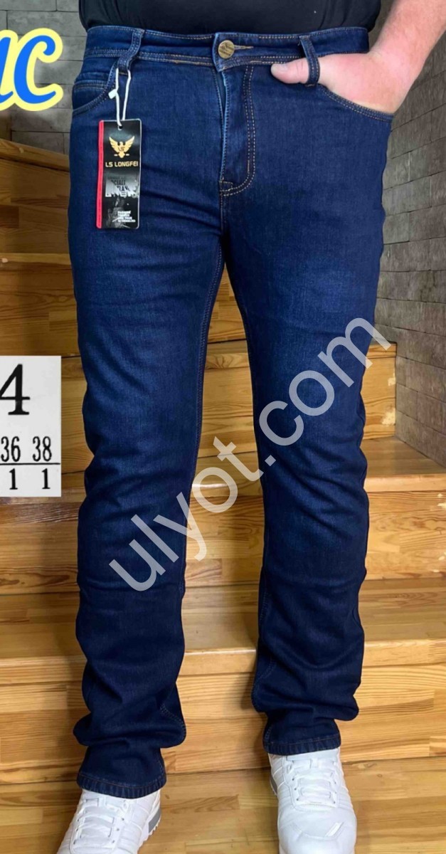 ДЖИНСИ LONGFEI (29-38) ФЛІС СИНІЙ F1074