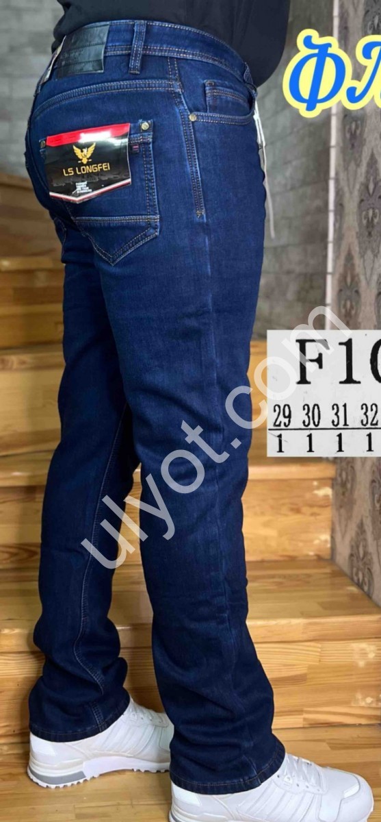 ДЖИНСИ LONGFEI (29-38) ФЛІС СИНІЙ F1074