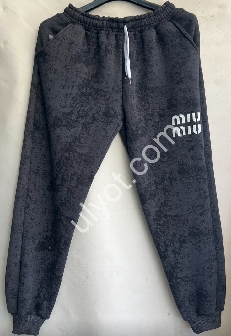 СПОРТ.ШТАНЫ MIU40 (46-54) ФЛИС МАНЖЕТ ГРАФИТ 