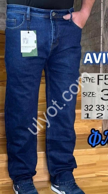 ДЖИНСЫ AVIWGOS (32-38) ФЛИС Т.СИНИЙ 590-4