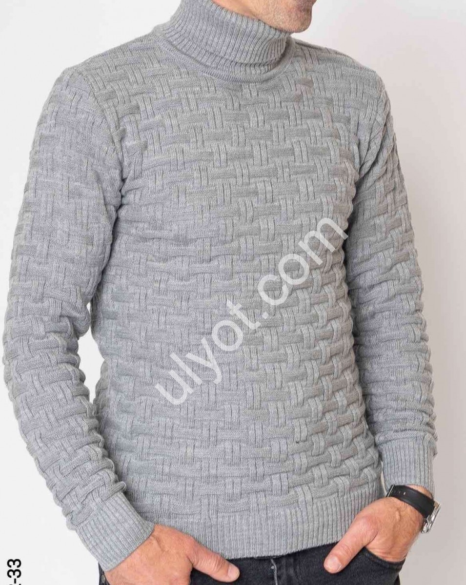 СВИТЕР (L-2XL) СЕРЫЙ M602