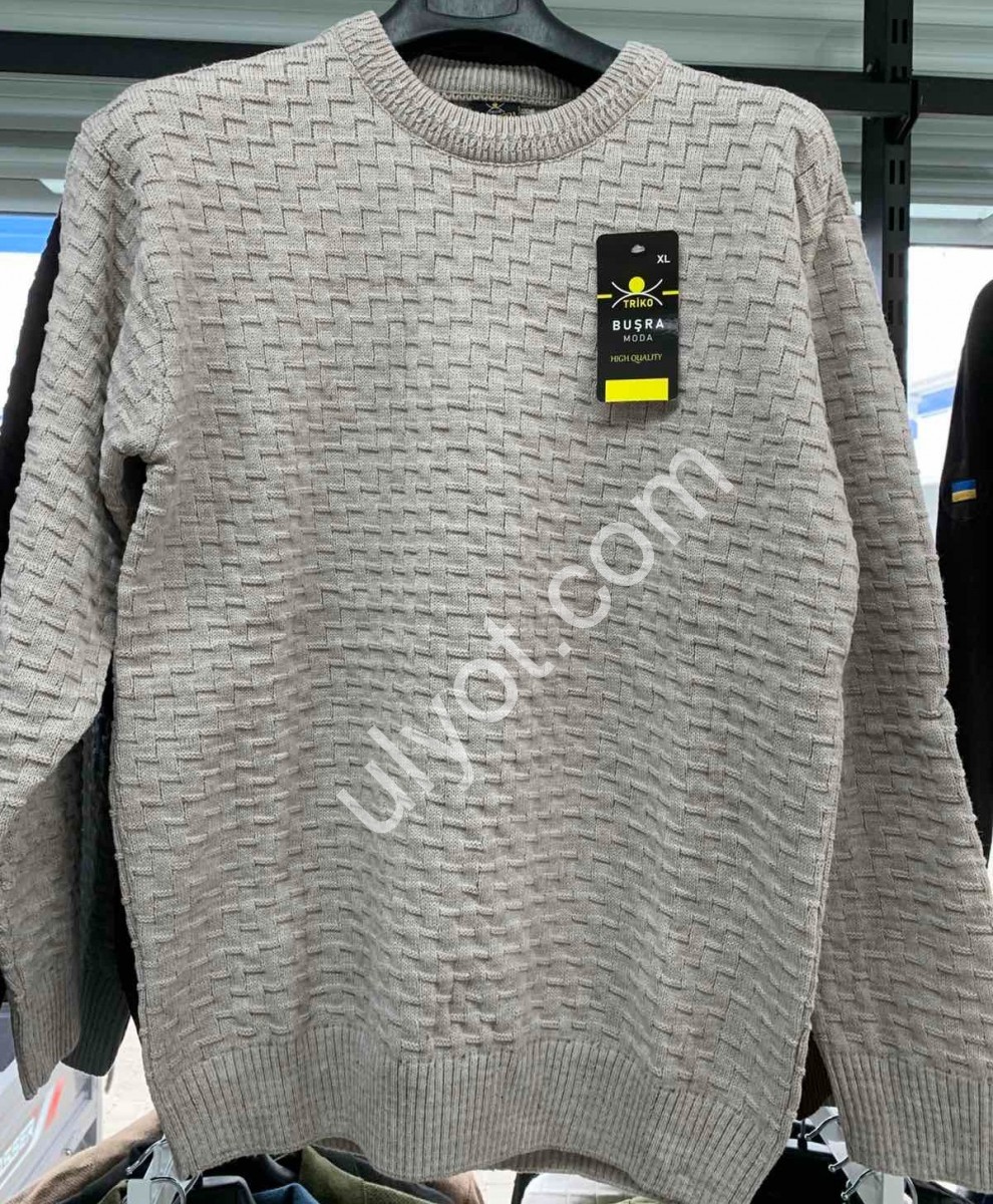 СВИТЕР (L-2XL) БЕЖ M953