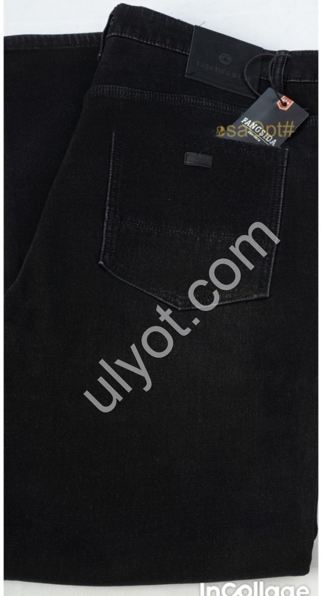 ДЖИНСЫ FANGSIDA (40-50) ФЛИС ЧЕРНЫЙ 9111