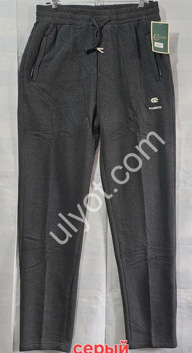 СПОРТ.ШТАНЫ (XL-5XL) ФЛИС ПРЯМОЙ СЕРЫЙ 2426