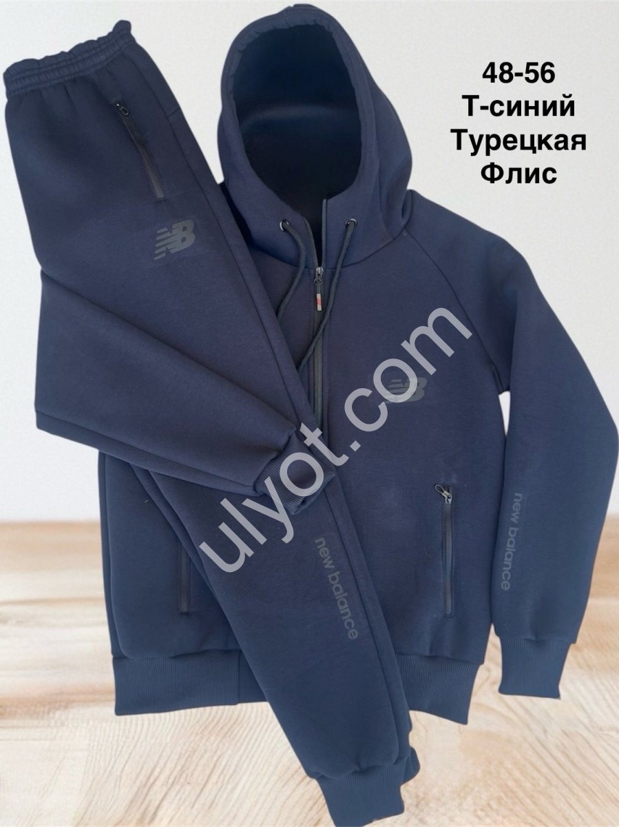 СПОРТ.КОСТЮМ NB02 (48-56) ФЛИС МАНЖЕТ Т.СИНИЙ 