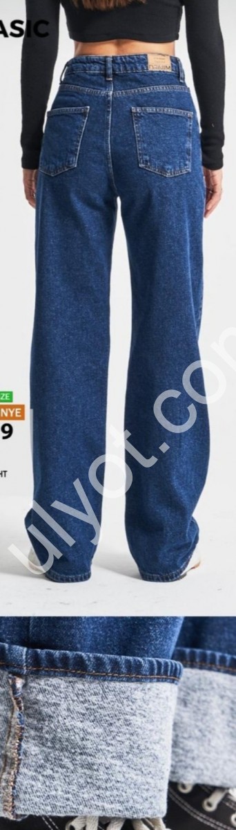 ДЖИНСЫ IT'S BASIC (32-36) БАЙКА Т.СИНИЙ 3619/1w4/7