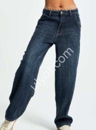ДЖИНСЫ IT'S BASIC (32-46) МЕХ Т.СИНИЙ 4344/2w5/7