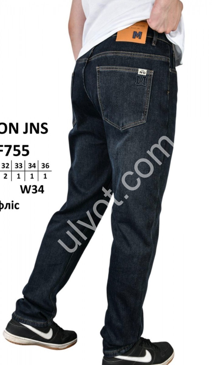 Фото 1 ДЖИНСЫ BARON (29-36)  ФЛИС Т.СИНИЙ DF755