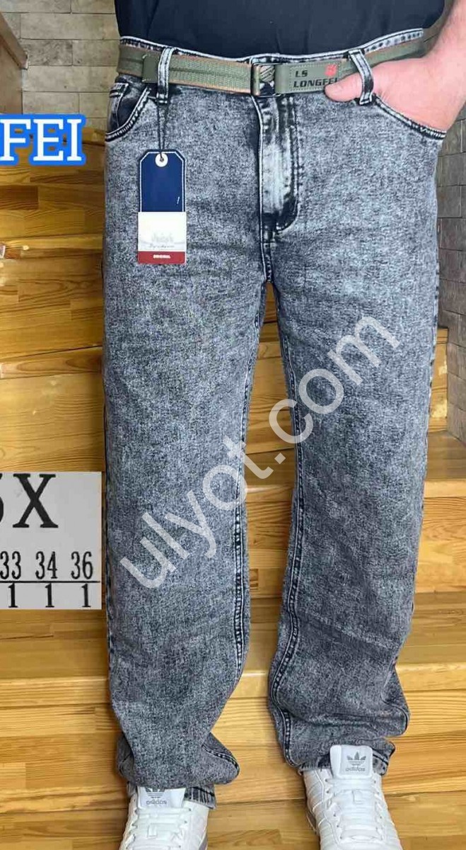 ДЖИНСЫ LONGFEI (28-36) ГРАФИТ 915X