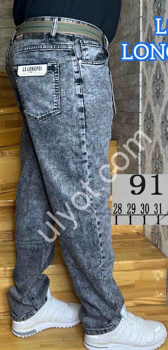 ДЖИНСЫ LONGFEI (28-36) ГРАФИТ 915X