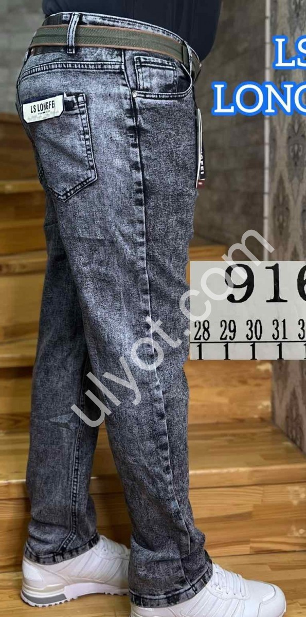Фото 1 ДЖИНСЫ LONGFEI (28-36) ГРАФИТ 916X