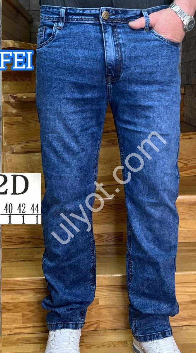 ДЖИНСЫ LONGFEI (34-44) Т.СИНИЙ 392D