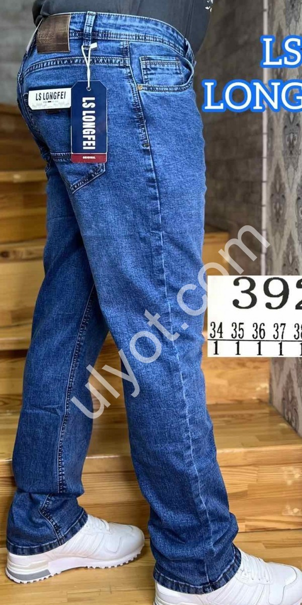 ДЖИНСЫ LONGFEI (34-44) Т.СИНИЙ 392D