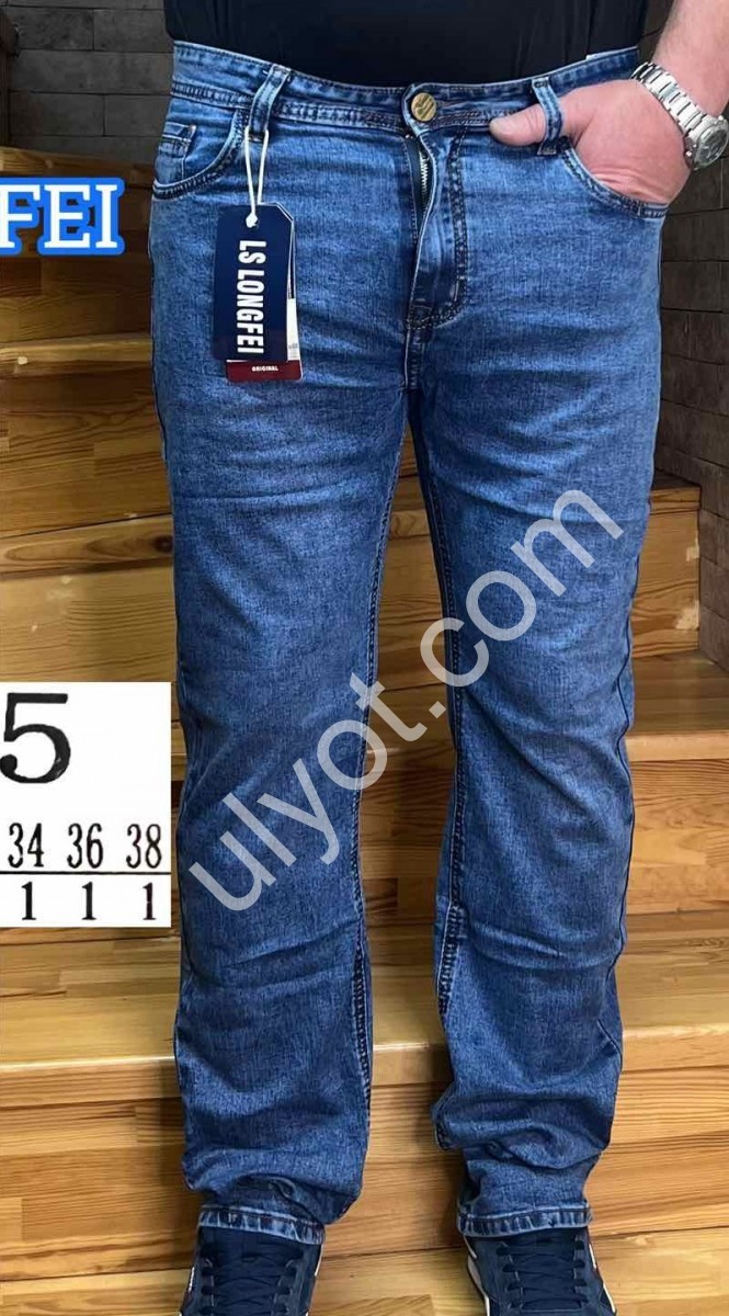ДЖИНСЫ LONGFEI (29-38) Т.СИНИЙ 365
