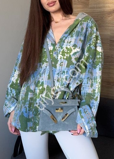 СОРОЧКА (42-48) ЗЕЛЕНИЙ+СИНІЙ 026