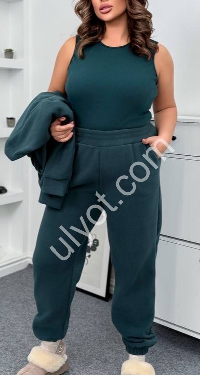 Фото 2 КОСТЮМ ТРІЙКА (50-62) ФЛІС МАНЖЕТ СМАРУД 218