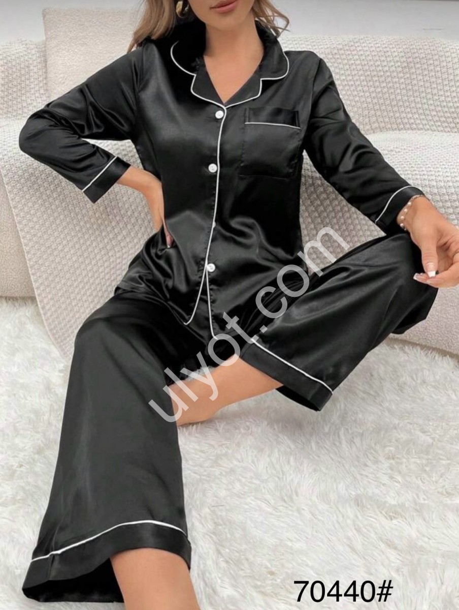ПИЖАМА (M-3XL) ЧЕРНЫЙ 70440