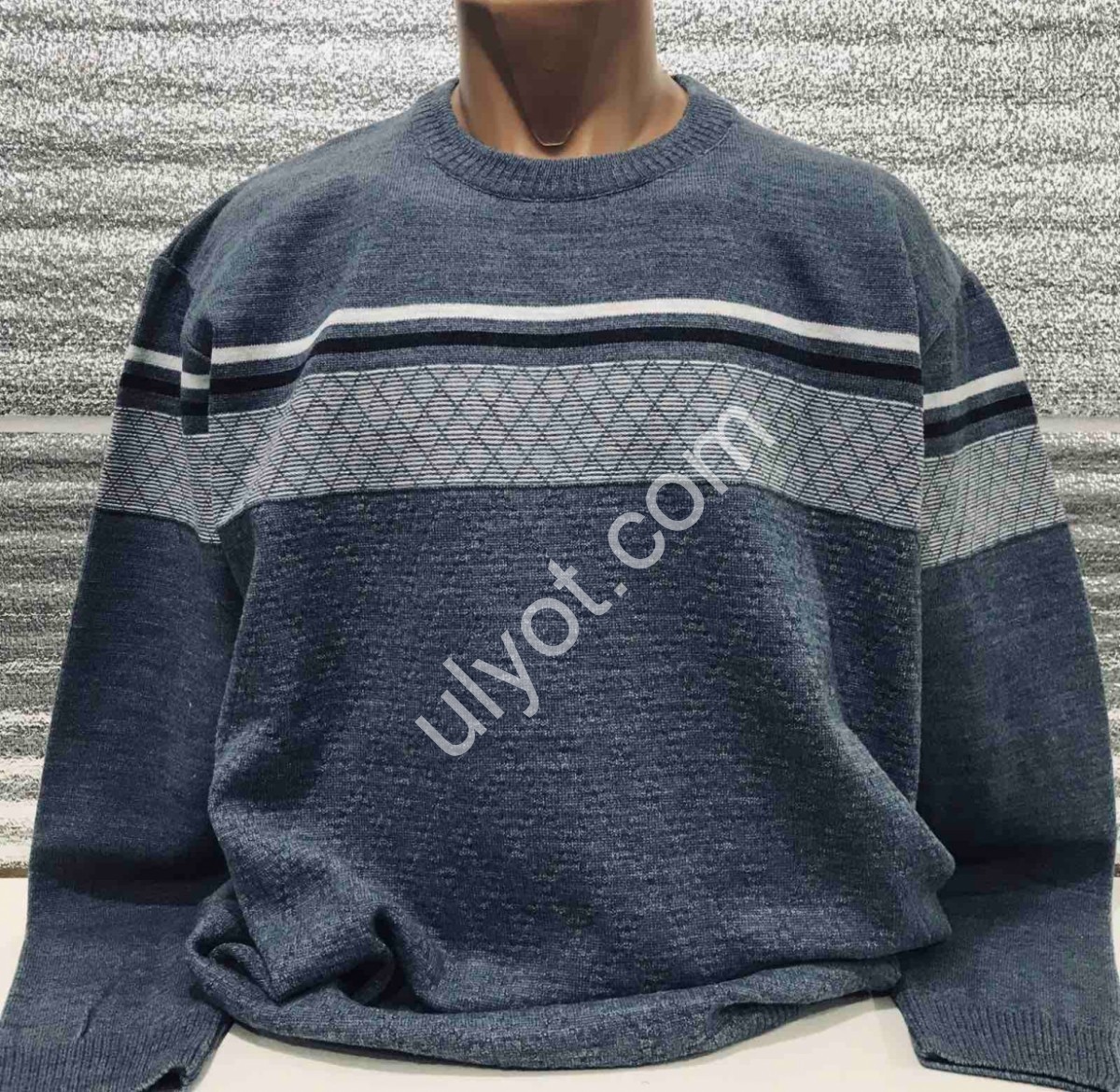 СВИТЕР DEVANTI (3XL-5XL) ДЖИНС 73509-1