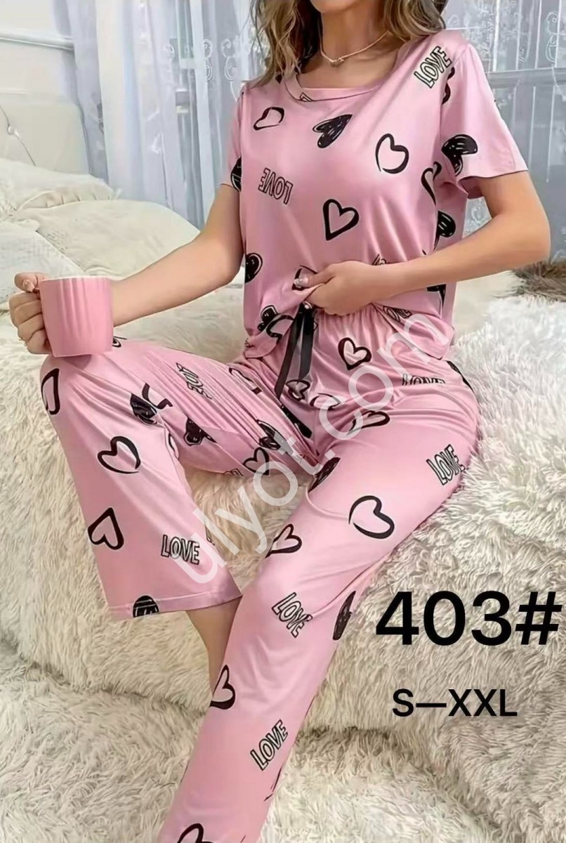 ПИЖАМА (S-2XL) РОЗОВЫЙ 403