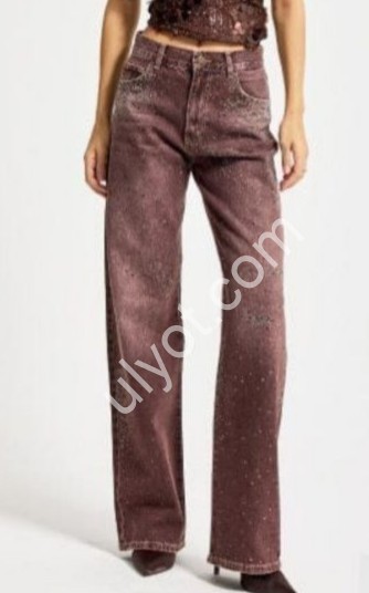 ДЖИНСИ IT'S BASIC (34-42) СТРАЗИ ШОКОЛАД 4673-T/2w5/131