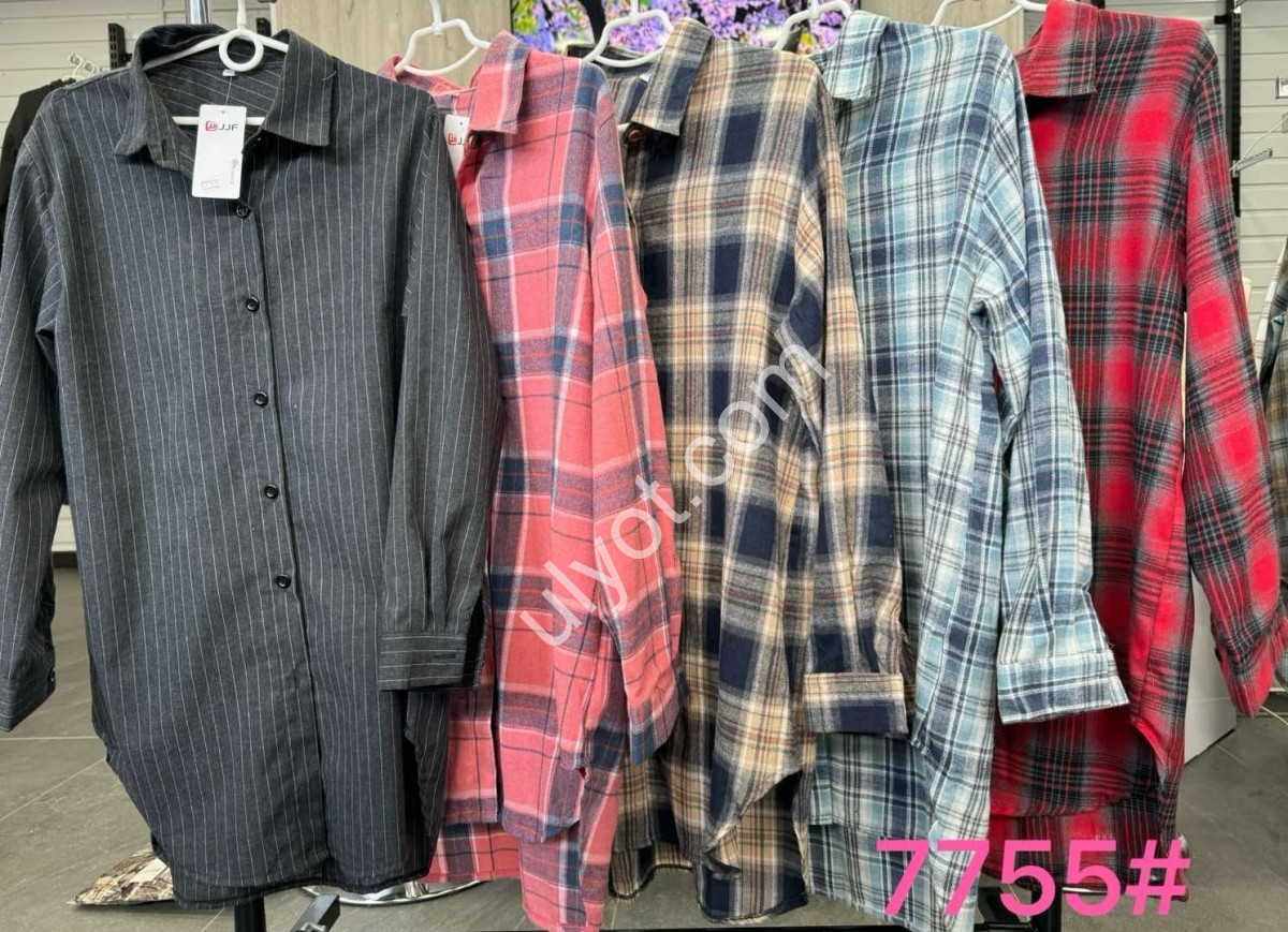 СОРОЧКА (3XL-6XL) ЧЕРВОНИЙ 7755