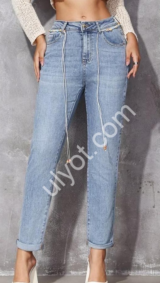 ДЖИНСЫ M.SARA (XS-XL) Т.СИНИЙ 3805-H