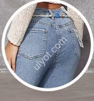 ДЖИНСЫ M.SARA (XS-XL) Т.СИНИЙ 3805-H