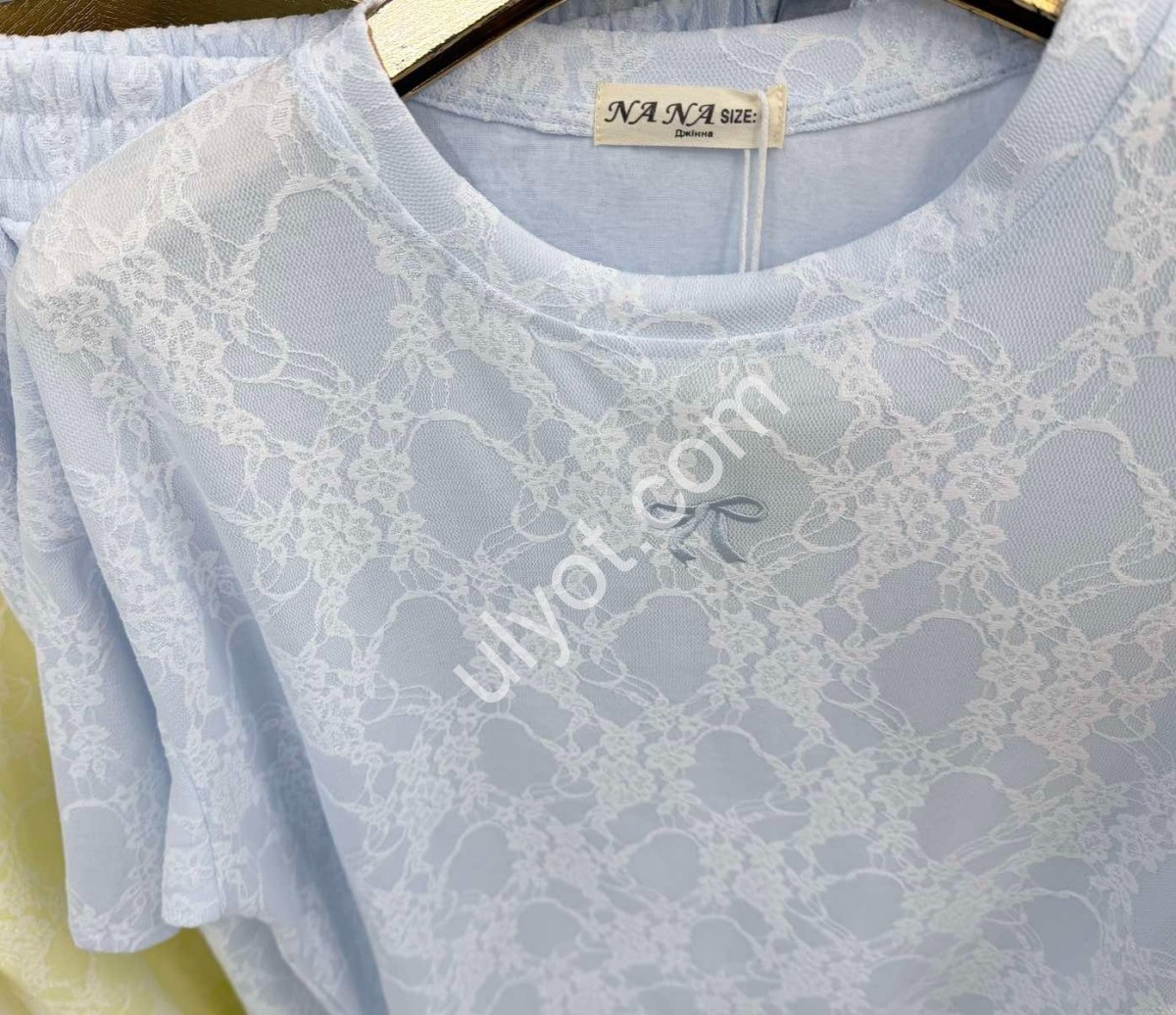 КОСТЮМ (44-50) ПРЯМОЙ ГОЛУБОЙ TWO202