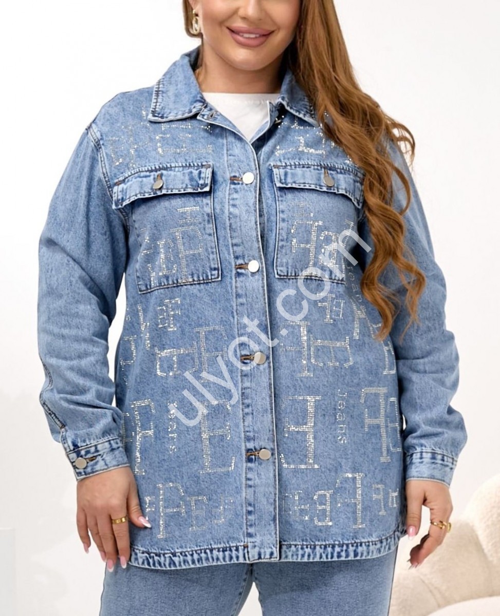 РУБАШКА ДЖИНСОВАЯ LIANA (2XL-7XL) СИНИЙ 535