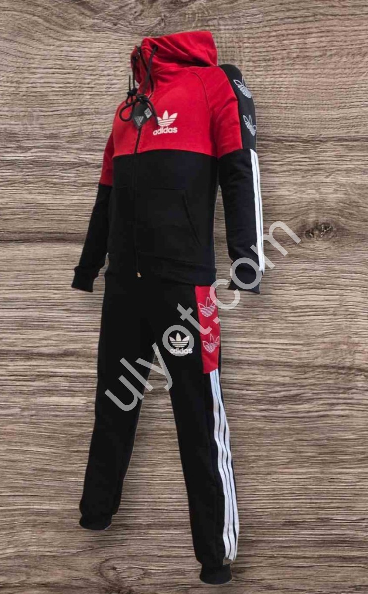 СПОРТИВНЫЙ КОСТЮМ A01 (3-7ЛЕТ) МАНЖЕТ ЧЕРНЫЙ-КРАСНЫЙ 