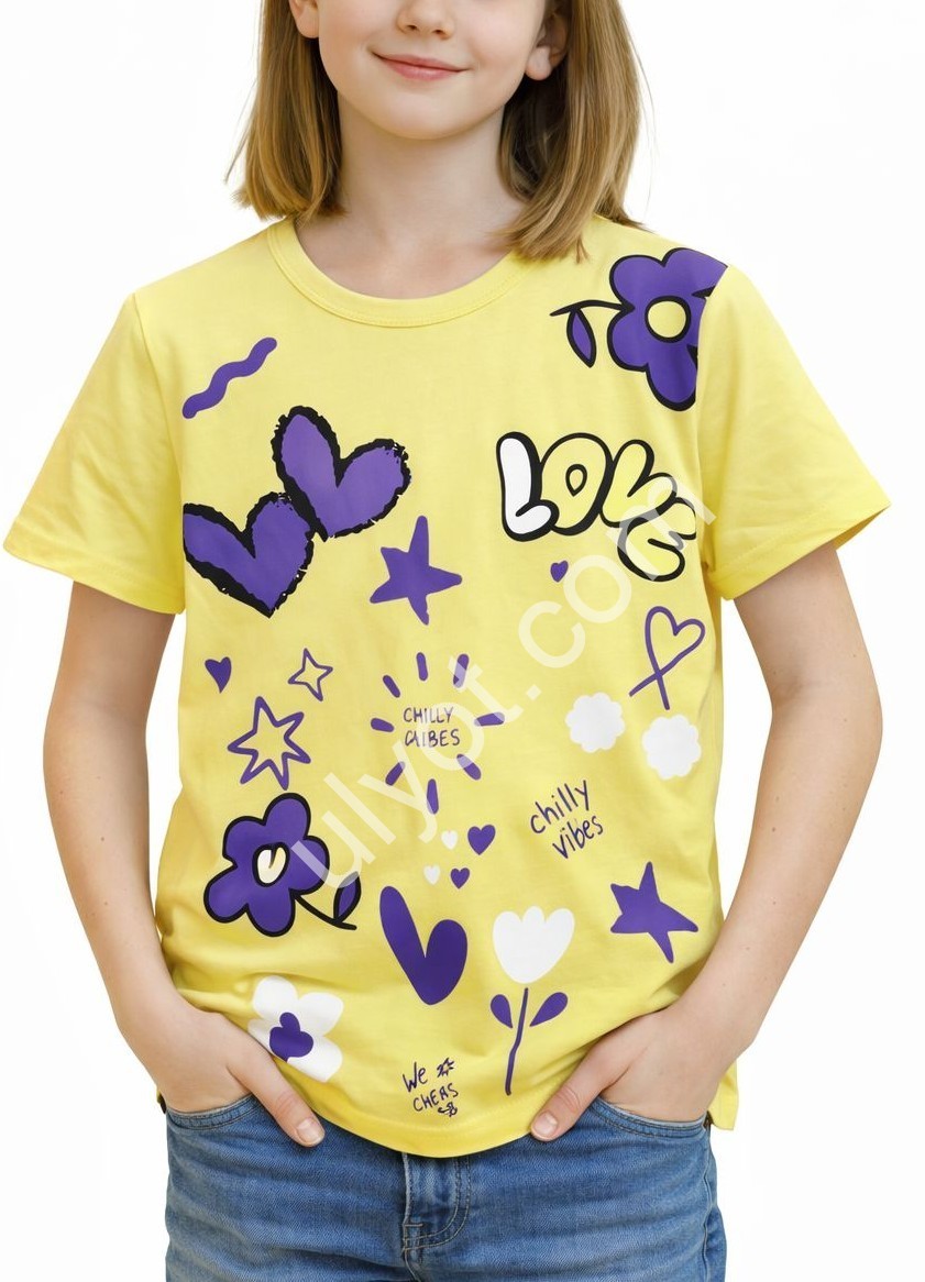 ФУТБОЛКА  (7-12 ЛЕТ) LOVE ЖЕЛТЫЙ 