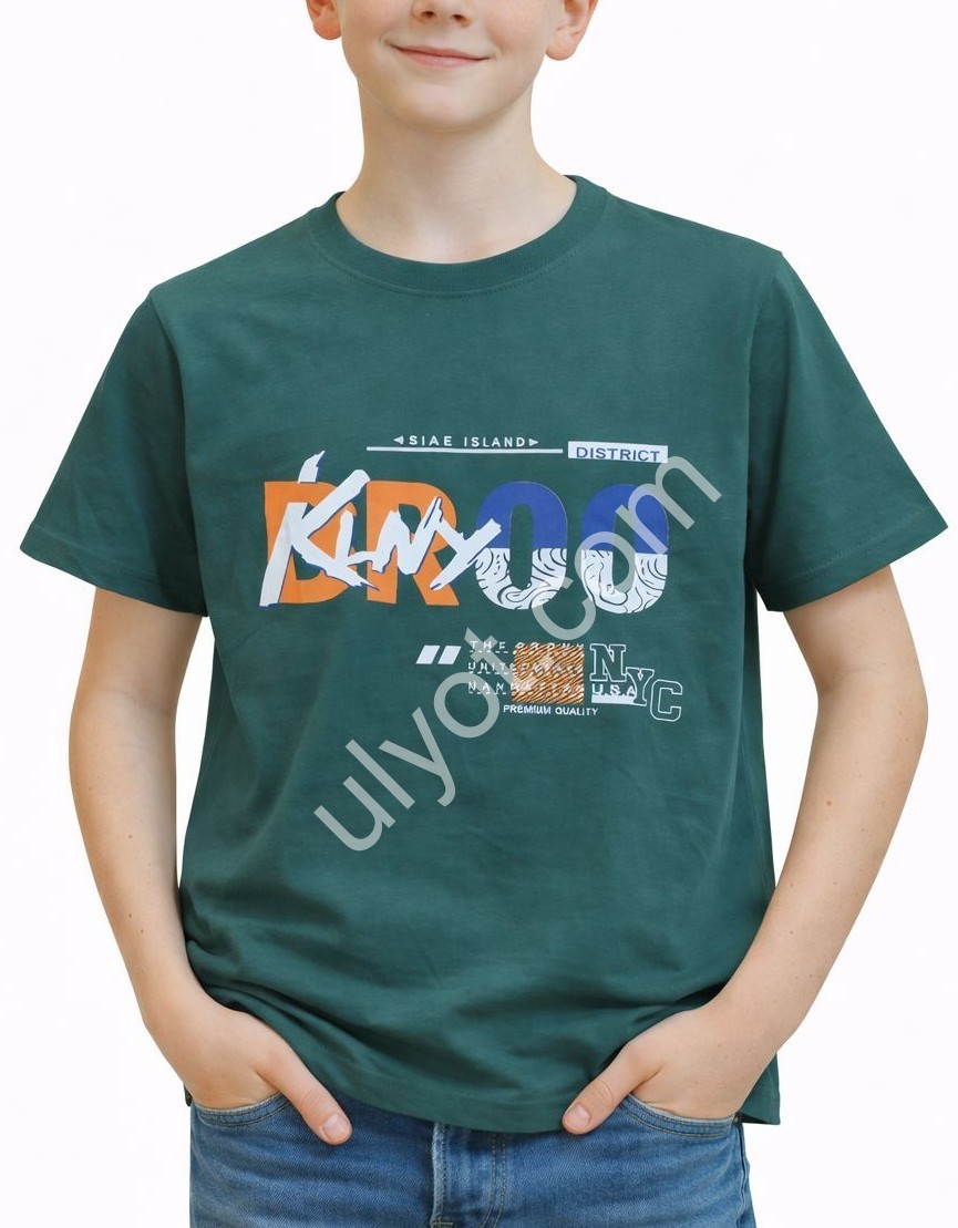 ФУТБОЛКА  (7-12 ЛЕТ) BROO ЗЕЛЕНЫЙ 