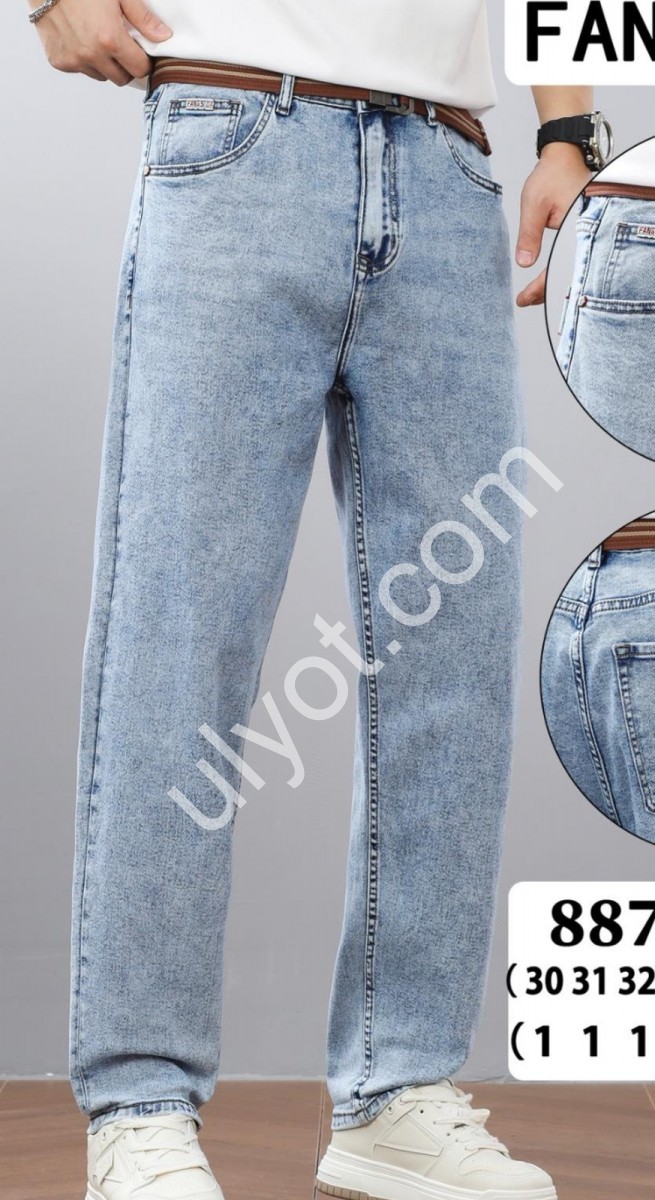 ДЖИНСЫ FANGSIDA (30-38) ГОЛУБОЙ 8877