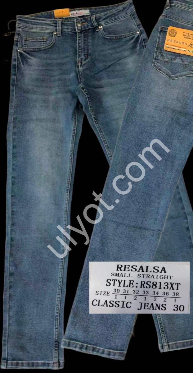 ДЖИНСЫ RESALSA (30-38) СИНИЙ 813