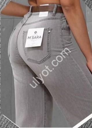 ДЖИНСЫ M.SARA (S-2XL) СЕРЫЙ 3336-E