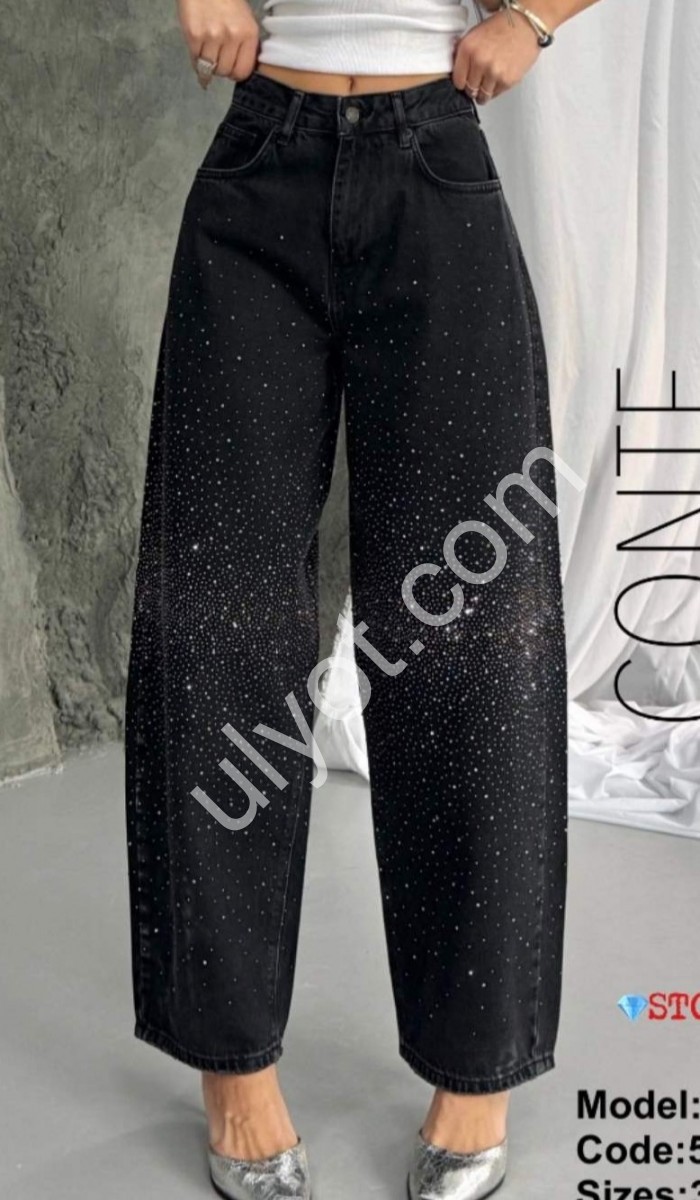 ДЖИНСИ ZEO BASIC (34-42) СТРАЗИ ГРАФІТ 5245