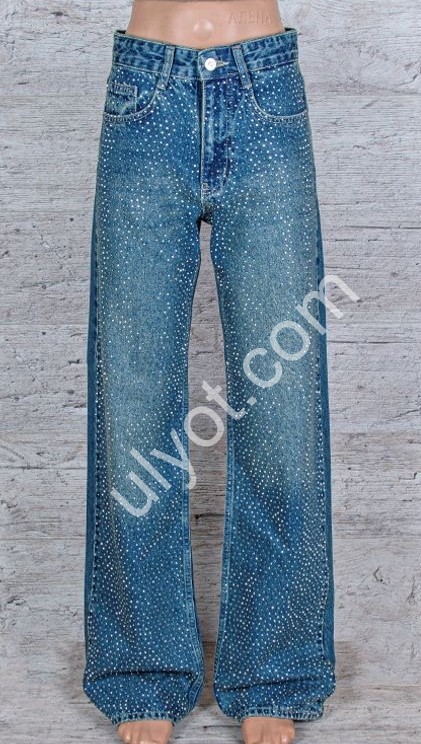 ДЖИНСИ TOP SHOP (25-32) СТРАЗИ Т.СИНІЙ 4887