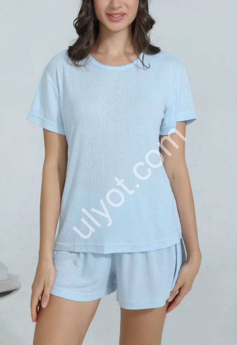 ПІЖАМА (M-3XL) БЛАКИТНИЙ 70413