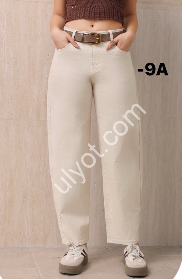 ДЖИНСЫ M.SARA (XS-XL) МОЛОЧНЫЙ 1178-9A