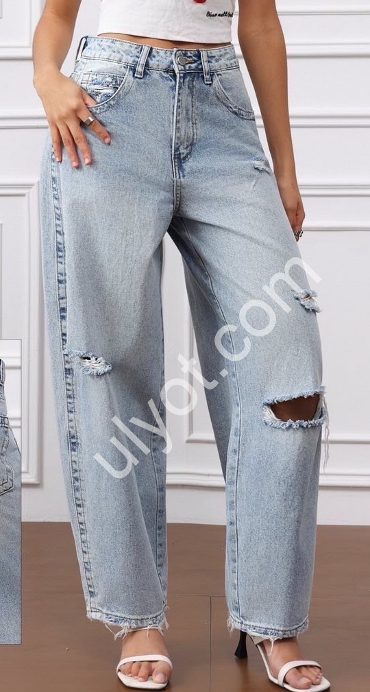 ДЖИНСЫ M.SARA (XS-XL) ГОЛУБОЙ 1739-H