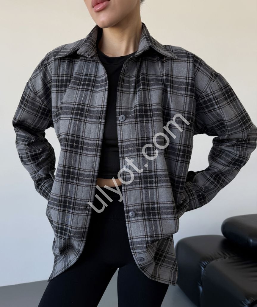 РУБАШКА (42-52) СЕРЫЙ 821