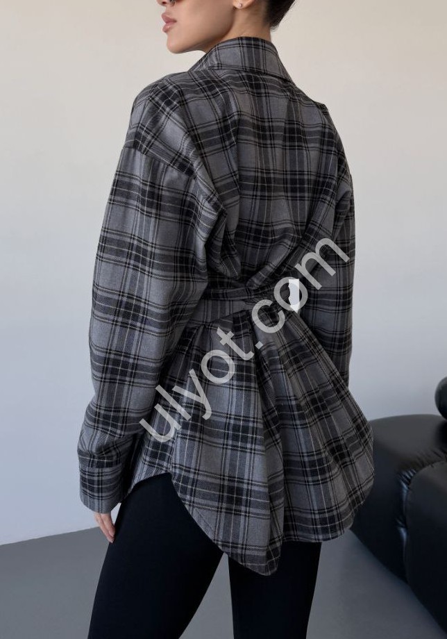 Фото 2 РУБАШКА (42-52) СЕРЫЙ 821