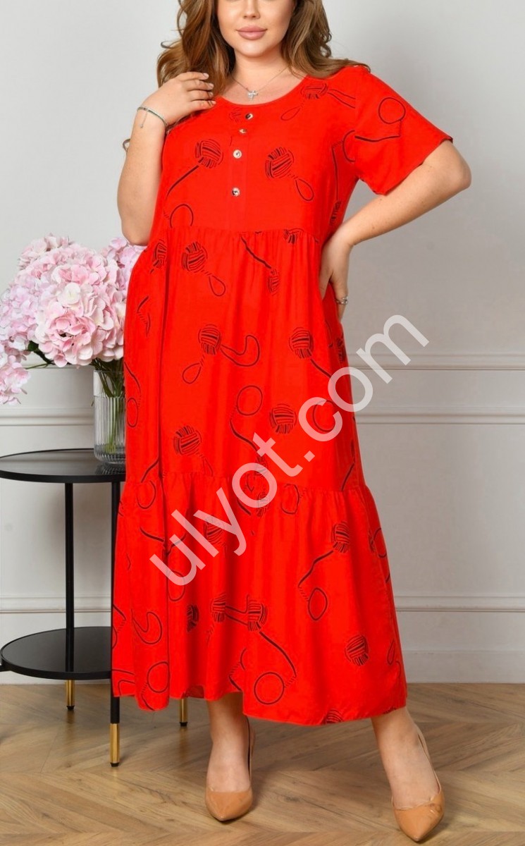 СУКНЯ (2XL-4XL) ЧЕРВОНИЙ A6-1