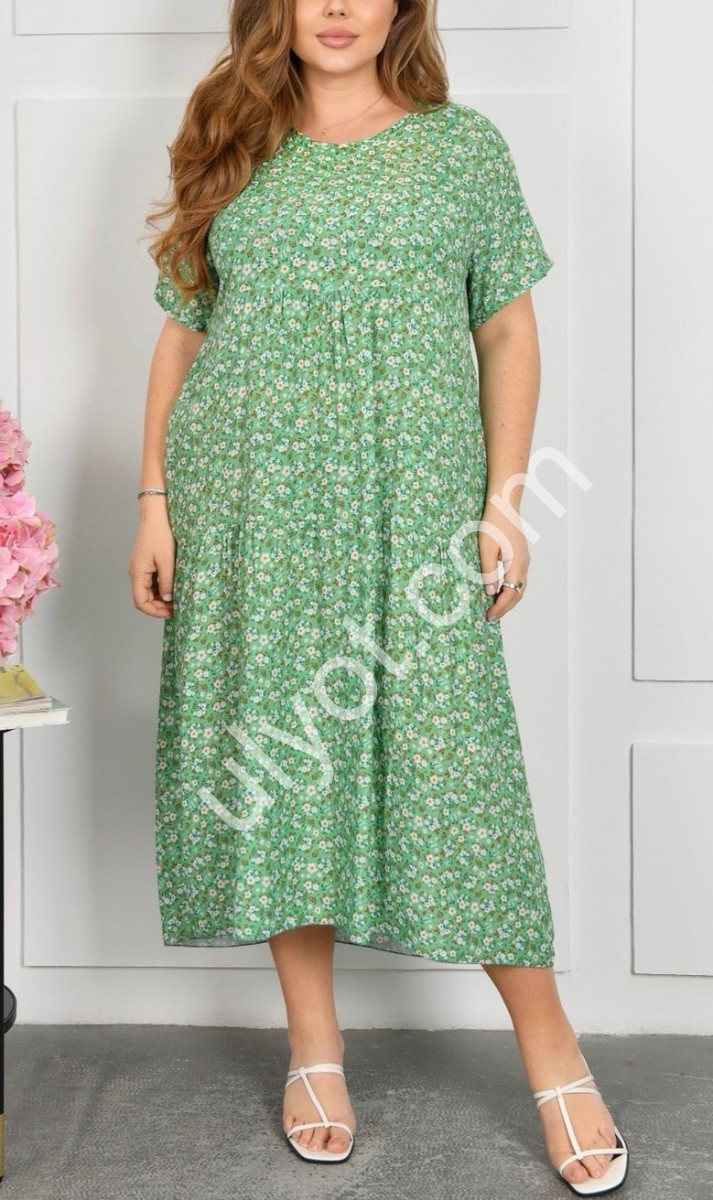 ПЛАТЬЕ (2XL-4XL) СВ.ЗЕЛЕНЫЙ A12