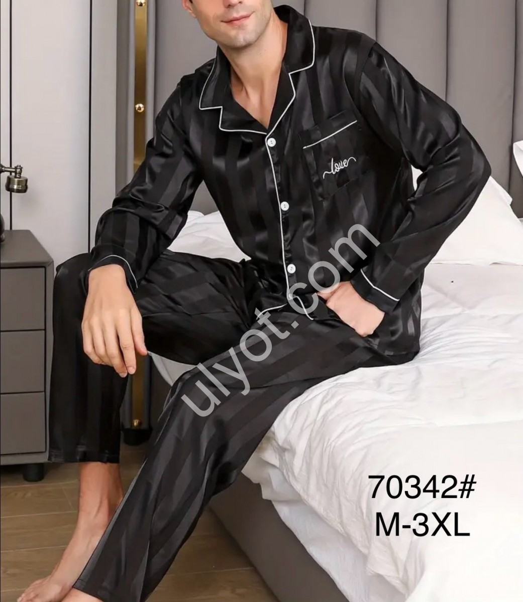 ПИЖАМА (M-3XL) ЧЕРНЫЙ 70342